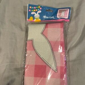 Pink and White Bunny Pillow Case